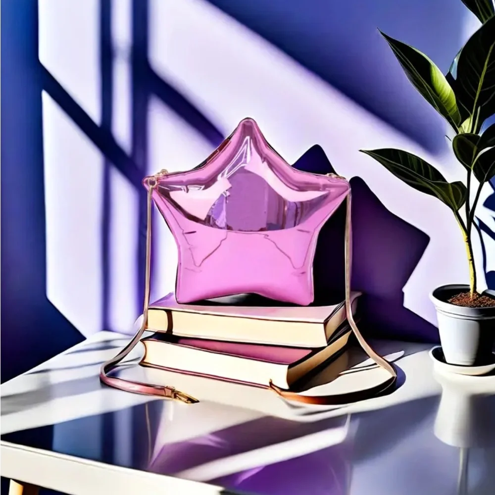 Pink Reflective Star Shaped Acrylic Crossbody Bag - Picture 1 of 3